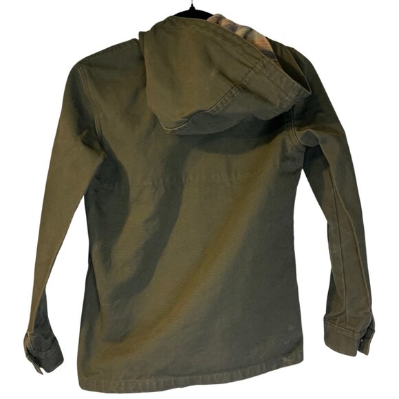 Marine Layer Women's Canvas Chore Jacket Sz XS Olive Green Hooded Fall Layering - Picture 2 of 8